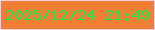文字の大きさ：4、枠の色：f5cede、背景の色：f07e33、文字の色：1eec4e 無料ブログパーツのブログ時計
