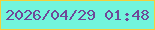 文字の大きさ：4、枠の色：f5cf3a、背景の色：72f5dc、文字の色：6f4899 無料ブログパーツのブログ時計