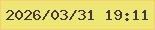 文字の大きさ：5、枠の色：f5cf73、背景の色：ece873、文字の色：443643 無料ブログパーツのブログ時計
