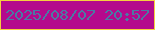 文字の大きさ：5、枠の色：f5d03f、背景の色：b40a8c、文字の色：497ba4 無料ブログパーツのブログ時計