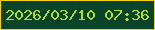 文字の大きさ：5、枠の色：f5d30e、背景の色：094329、文字の色：afde23 無料ブログパーツのブログ時計