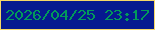 文字の大きさ：2、枠の色：f5d767、背景の色：06198f、文字の色：02995a 無料ブログパーツのブログ時計