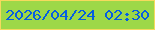 文字の大きさ：1、枠の色：f5da5d、背景の色：9dd848、文字の色：055ee1 無料ブログパーツのブログ時計