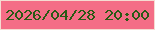文字の大きさ：1、枠の色：f5dbd1、背景の色：f46d86、文字の色：295a14 無料ブログパーツのブログ時計