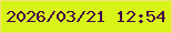 文字の大きさ：4、枠の色：f5dd7a、背景の色：d7f318、文字の色：430347 無料ブログパーツのブログ時計