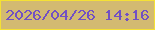 文字の大きさ：5、枠の色：f5e134、背景の色：d3ba71、文字の色：7250c3 無料ブログパーツのブログ時計