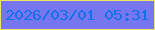 文字の大きさ：3、枠の色：f5e164、背景の色：7676ee、文字の色：1271ea 無料ブログパーツのブログ時計