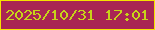 文字の大きさ：3、枠の色：f5e400、背景の色：a92553、文字の色：c7d419 無料ブログパーツのブログ時計