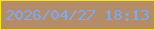 文字の大きさ：2、枠の色：f5e811、背景の色：b48c67、文字の色：77aafc 無料ブログパーツのブログ時計
