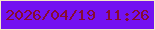文字の大きさ：3、枠の色：f5e8c8、背景の色：7311f1、文字の色：870b31 無料ブログパーツのブログ時計