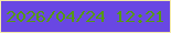 文字の大きさ：1、枠の色：f5eaa9、背景の色：6947e3、文字の色：569813 無料ブログパーツのブログ時計