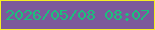 文字の大きさ：4、枠の色：f5ee24、背景の色：7c599b、文字の色：1bc07c 無料ブログパーツのブログ時計