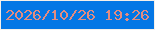 文字の大きさ：5、枠の色：f5f0ea、背景の色：0477e5、文字の色：e38c81 無料ブログパーツのブログ時計
