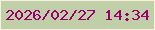 文字の大きさ：5、枠の色：f5f2e3、背景の色：c0cfa7、文字の色：97006d 無料ブログパーツのブログ時計