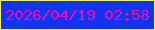 文字の大きさ：2、枠の色：f5f34f、背景の色：0f34f0、文字の色：ed09b6 無料ブログパーツのブログ時計