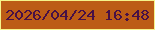 文字の大きさ：1、枠の色：f5f38a、背景の色：bc5c16、文字の色：471046 無料ブログパーツのブログ時計