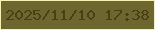 文字の大きさ：1、枠の色：f5f3b2、背景の色：6d672f、文字の色：4a4013 無料ブログパーツのブログ時計