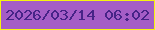 文字の大きさ：1、枠の色：f5f50f、背景の色：a55dc6、文字の色：472387 無料ブログパーツのブログ時計