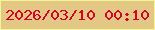 文字の大きさ：3、枠の色：f5f596、背景の色：e3c885、文字の色：cf052a 無料ブログパーツのブログ時計