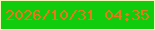 文字の大きさ：2、枠の色：f5f5bb、背景の色：11cc0c、文字の色：ea781a 無料ブログパーツのブログ時計