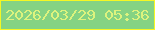 文字の大きさ：4、枠の色：f5f723、背景の色：85d383、文字の色：ddf37e 無料ブログパーツのブログ時計