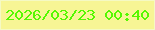 文字の大きさ：4、枠の色：f5f9c4、背景の色：f7f595、文字の色：55f801 無料ブログパーツのブログ時計