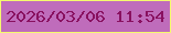 文字の大きさ：5、枠の色：f5fa6e、背景の色：bf6cbb、文字の色：891160 無料ブログパーツのブログ時計