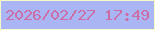 文字の大きさ：4、枠の色：f5fac7、背景の色：aab5f3、文字の色：cd6da6 無料ブログパーツのブログ時計