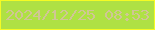 文字の大きさ：5、枠の色：f5fb24、背景の色：afe144、文字の色：d0c695 無料ブログパーツのブログ時計