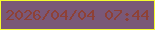 文字の大きさ：3、枠の色：f5fb30、背景の色：7a5877、文字の色：8e4136 無料ブログパーツのブログ時計