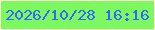 文字の大きさ：3、枠の色：f5fcc9、背景の色：7df860、文字の色：2f68fa 無料ブログパーツのブログ時計