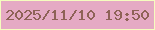文字の大きさ：5、枠の色：f5fdbf、背景の色：e5aac4、文字の色：8e6257 無料ブログパーツのブログ時計