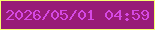 文字の大きさ：1、枠の色：f5fe70、背景の色：971b77、文字の色：d549e4 無料ブログパーツのブログ時計
