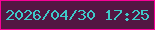 文字の大きさ：2、枠の色：f60297、背景の色：531643、文字の色：3ecac9 無料ブログパーツのブログ時計