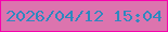 文字の大きさ：2、枠の色：f603ad、背景の色：dc74ae、文字の色：2e88bf 無料ブログパーツのブログ時計
