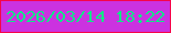 文字の大きさ：2、枠の色：f60449、背景の色：cb32e0、文字の色：0fe887 無料ブログパーツのブログ時計
