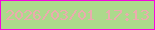 文字の大きさ：3、枠の色：f606dd、背景の色：add98c、文字の色：ebabae 無料ブログパーツのブログ時計
