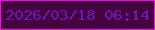 文字の大きさ：2、枠の色：f606ed、背景の色：42053e、文字の色：7411ba 無料ブログパーツのブログ時計