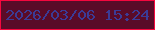 文字の大きさ：3、枠の色：f6073e、背景の色：5a0b28、文字の色：3b3b96 無料ブログパーツのブログ時計