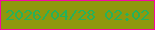 文字の大きさ：2、枠の色：f607a3、背景の色：8e980e、文字の色：27b15a 無料ブログパーツのブログ時計
