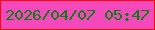 文字の大きさ：1、枠の色：f60b01、背景の色：f449bc、文字の色：097f0c 無料ブログパーツのブログ時計