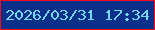 文字の大きさ：3、枠の色：f60b16、背景の色：0b308a、文字の色：76d7ed 無料ブログパーツのブログ時計