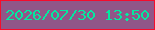 文字の大きさ：1、枠の色：f60c2c、背景の色：915688、文字の色：02eaa0 無料ブログパーツのブログ時計