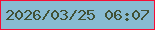 文字の大きさ：3、枠の色：f60d35、背景の色：88bad2、文字の色：415135 無料ブログパーツのブログ時計