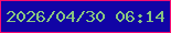 文字の大きさ：3、枠の色：f60d70、背景の色：1104a5、文字の色：89c67f 無料ブログパーツのブログ時計