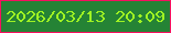 文字の大きさ：1、枠の色：f6105f、背景の色：258335、文字の色：9ff323 無料ブログパーツのブログ時計