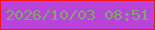 文字の大きさ：1、枠の色：f61218、背景の色：b943d8、文字の色：7daa65 無料ブログパーツのブログ時計