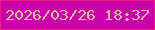 文字の大きさ：3、枠の色：f61584、背景の色：c903a9、文字の色：d4bc9c 無料ブログパーツのブログ時計