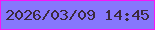 文字の大きさ：5、枠の色：f617f6、背景の色：8777fc、文字の色：3c2a3c 無料ブログパーツのブログ時計