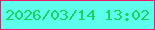 文字の大きさ：1、枠の色：f61868、背景の色：5efdec、文字の色：16d55e 無料ブログパーツのブログ時計